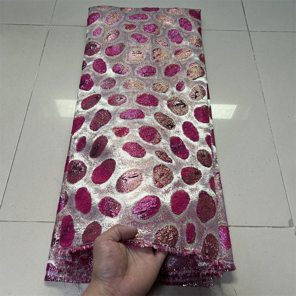 

2026 African Nigerian High-Quality Tulle Lace Fabric Jacquard Organza Embroidery Guipure for Party Prom Dresses 5 Yards YXZ197