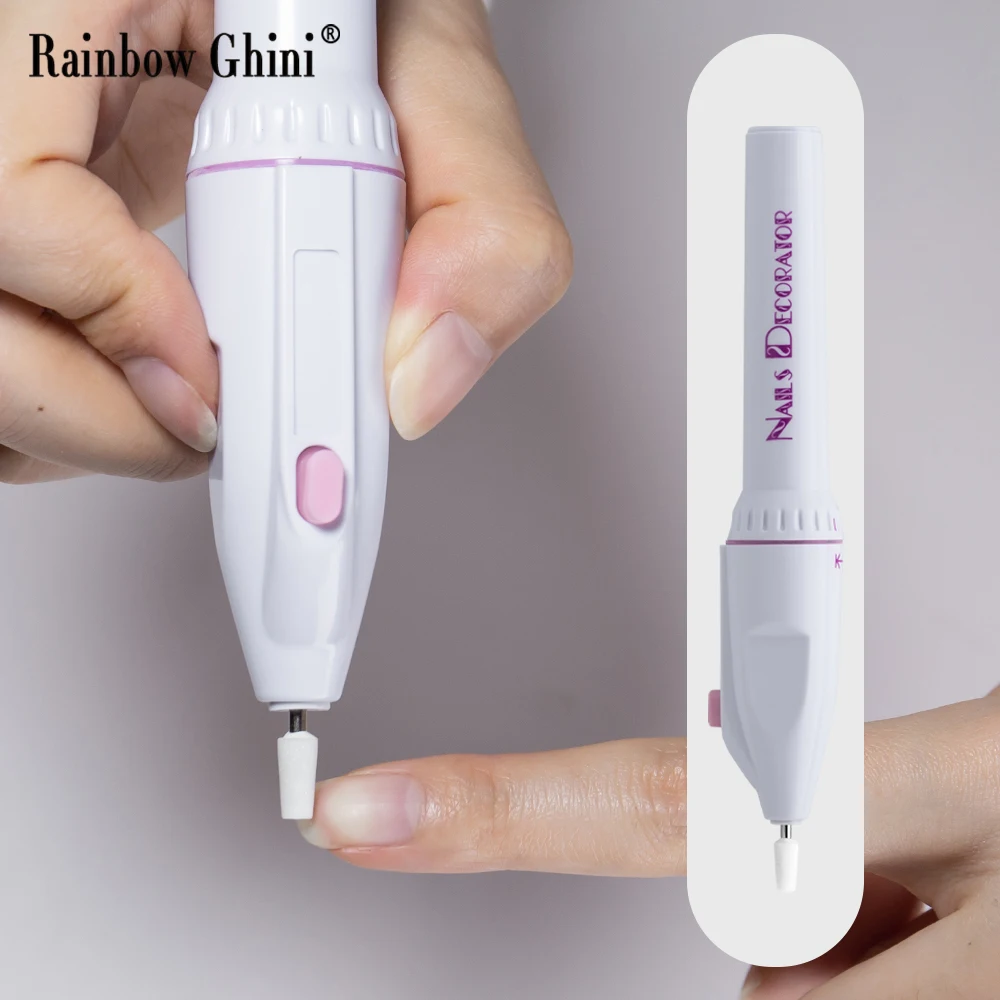 Rg máquina de moer esmalte de unhas ferramenta de beleza tipo 5 cabeça esfrega cuidados com as unhas e máquina de moer esmalte combinar saco de armazenamento