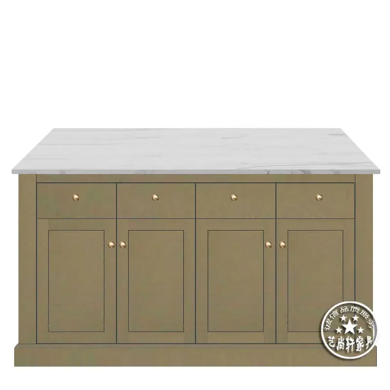 TAO  Light luxury marble island dining table integrated bar table open kitchen cooking table household