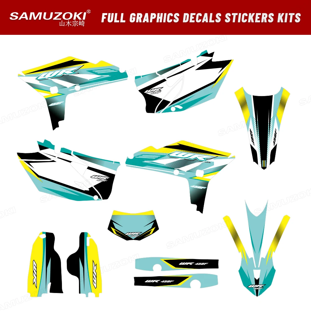 

Индивидуальные графические наклейки, комплект наклеек для украшения мотокросса, подходит для Yamaha WR450F WRF450 WR 450F 2012 2013 2014
