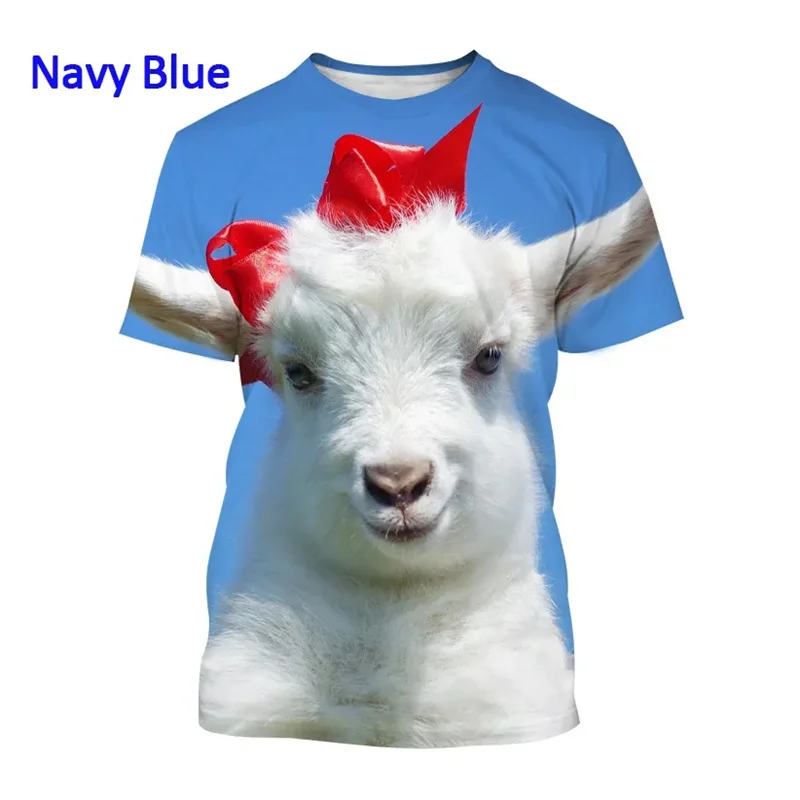 3D Animal Goat Printed T Shirt Sheep Graphic Short Sleeves Children Fashion Funny Tee Shirts Unisex Summer Clothing T-shirts Top