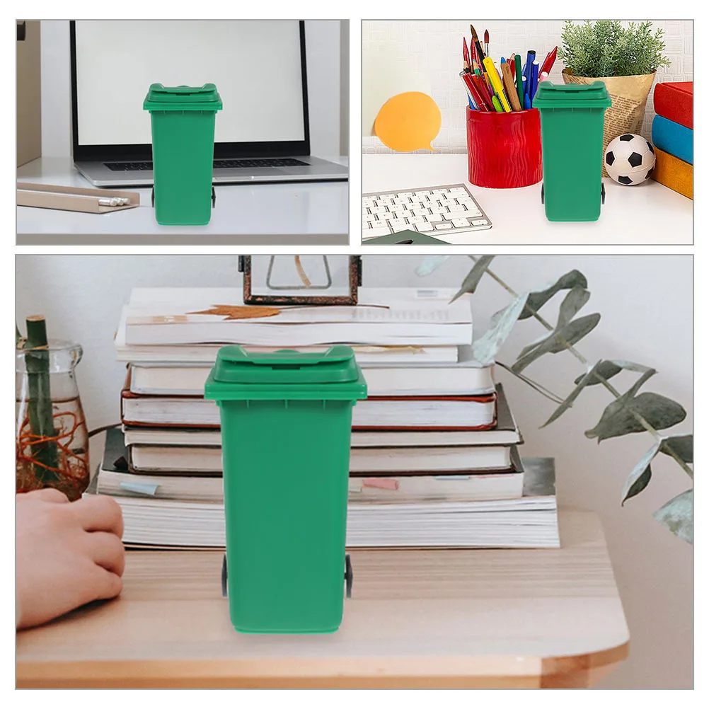 

6Pcs Plastic Desktop Waste Bin Multi-Purpose Trash Can Desktop Organizer Small Storage Bucket with Cover Trash Can