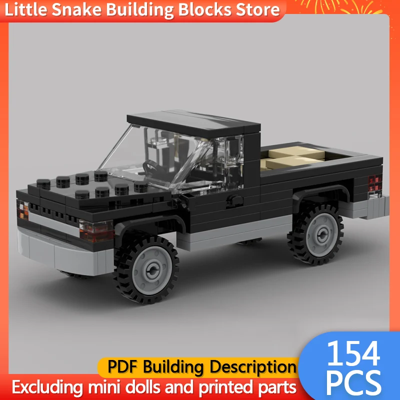 City Car Model MOC Building Bricks Light Commercial Pickup Truck Modular Technology Gifts Holiday Assemble Toys Suit Display