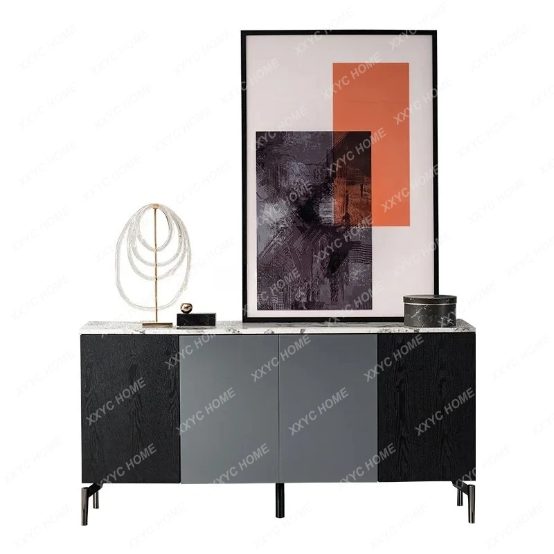*Italian Minimalist Restaurant Marble Side Cabinet Modern Light Luxury Locker