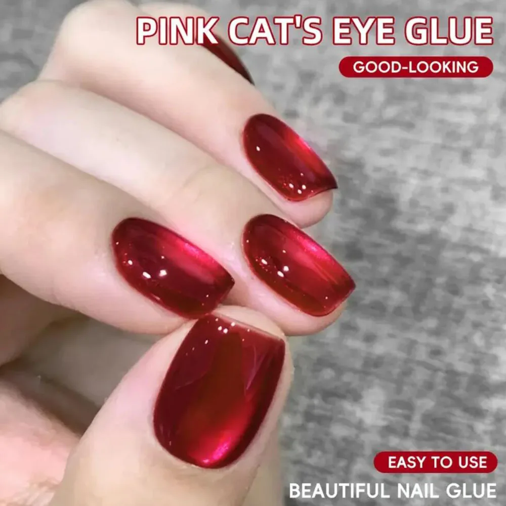 10ml Chili Red Cat Eye Gel Smalto per unghie Super Shiny Arcobaleno Perle di vetro Gatto Magnetico Gel per unghie Traslucido Soak Off Gel per Manicu