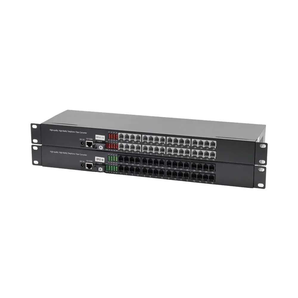 

FXS FXO 32-Channel Optical Telephone Line Multiplexer Fiber Optic Telephone Extenders SC Convert Telephone Line Fiber Optic