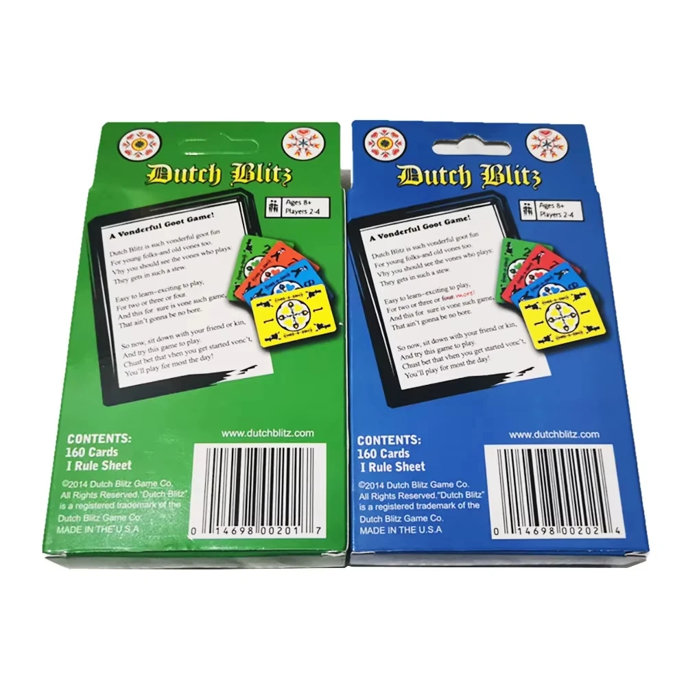 Dutch Blitz The Original Fast Paced Card Game Contains 160 Card Quick And Easy To Learn Great Family Game Fun For Everyone For 2