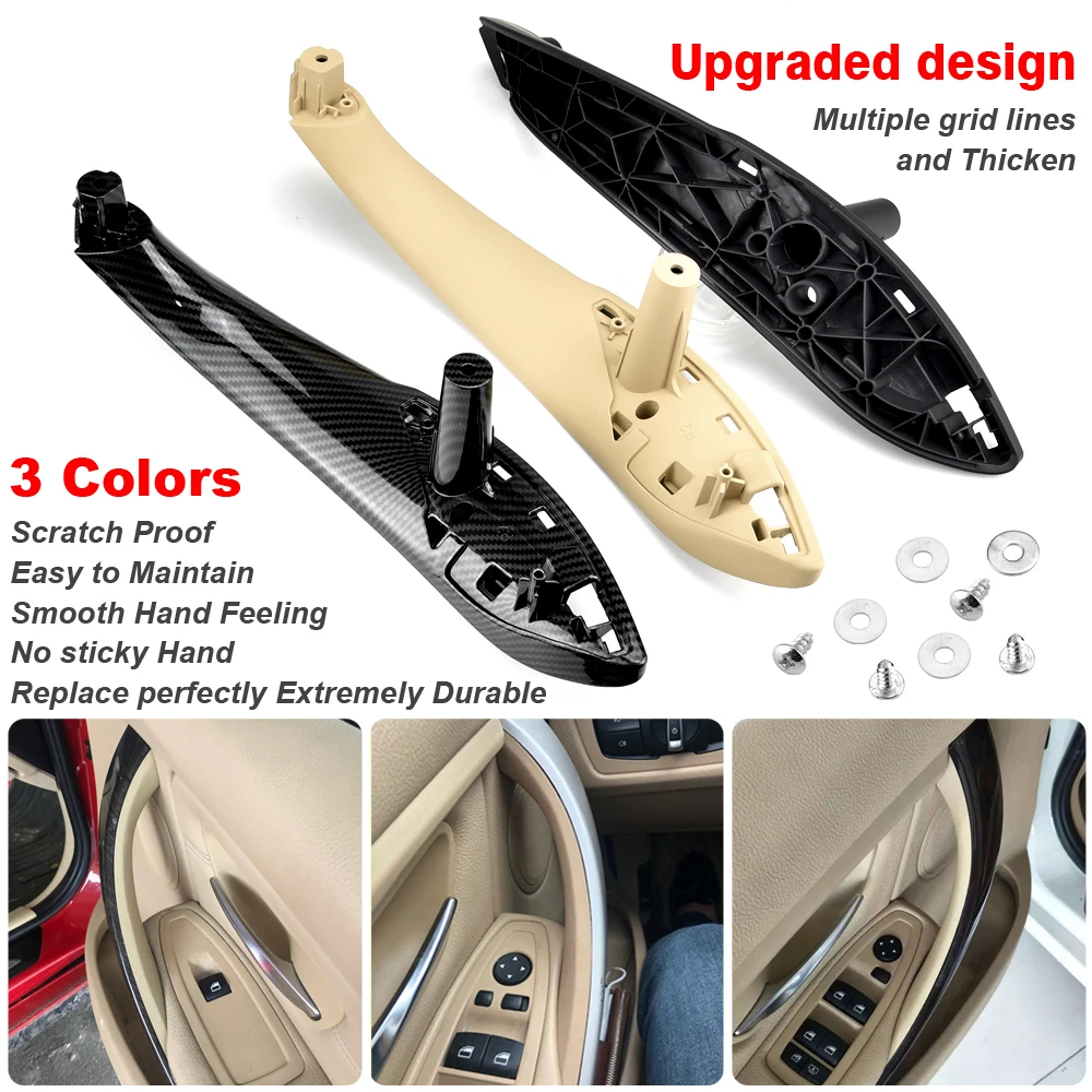 Black Beige Cream Front Rear Left/Right Car Interior Inner Door Pull Handle Cover For BMW F30 F80 F31 F32 F33 F35 2013-2018