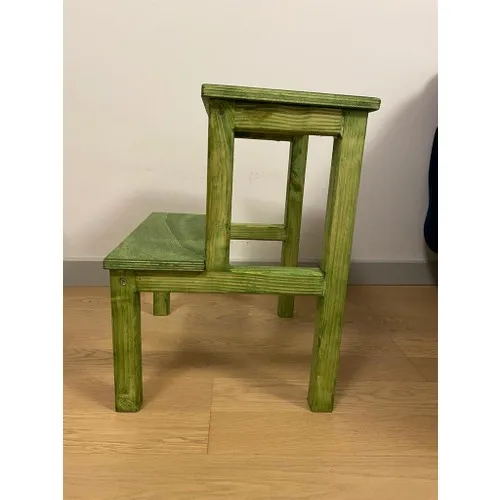 Pronto Designed Wooden Step Ladder Stool Green Color