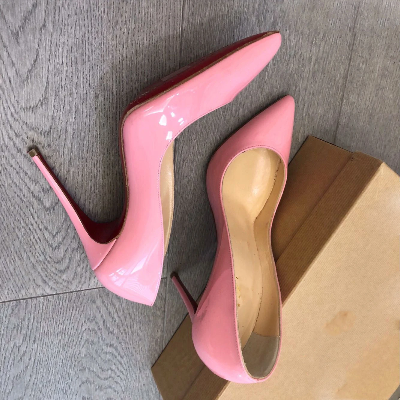 

New Pink Pointed Single Shoes for Women, Fine Heels, Lacquer Leather Professional Shallow Mouth One Step, Sexy Wedding Shoes