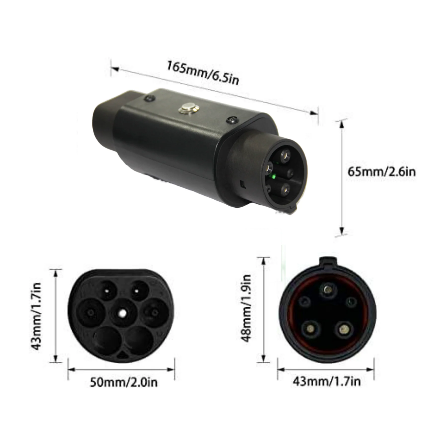 EV Charger Converter Connector EVSE Type2 to J1772 Type 1 and Type1 to Type2 IEC 62196 Electric Vehicle Adapter For Car Charging