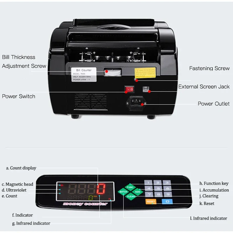 R689 intelligenter Außenhandels währungs zähler Bargeld Banknoten zähler Währungs detektor Euro-Dollar Pfund Sterling LCD-Anzeige