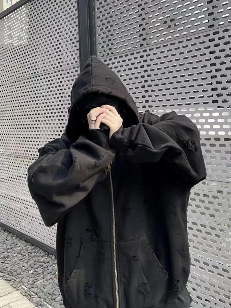 

Undermycar 24fw heavy hooded sweater vibe function washed jacket