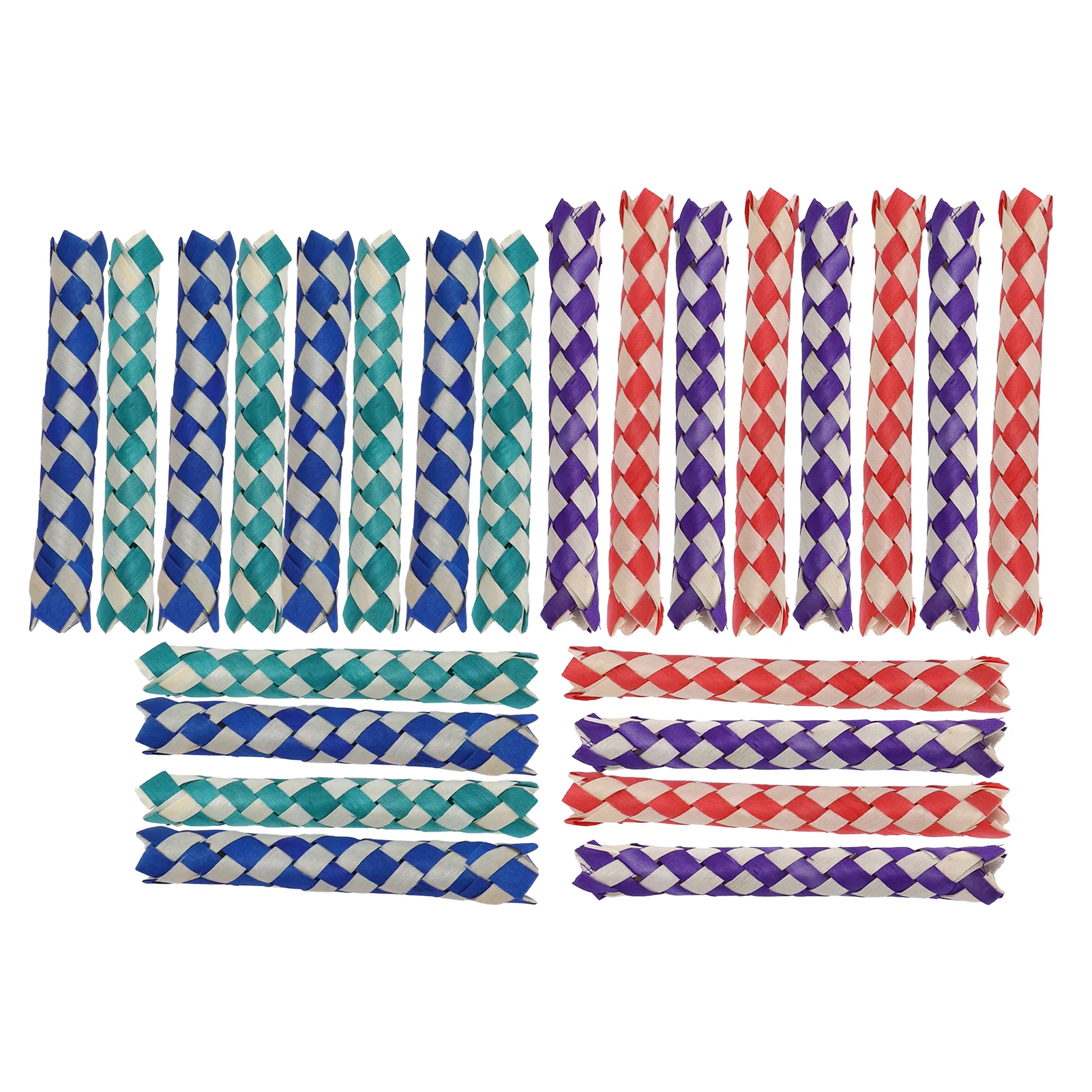 ZK40 24pcs Finger Traps Birds Parrots Chew Toy Chinese Bamboo Traps DIY Toy for Kids Parties