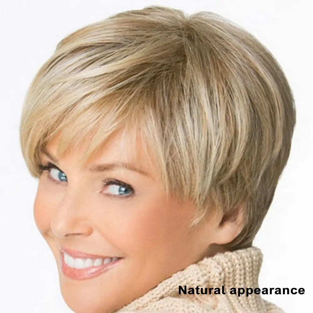 

25cm Short Hair Wig Pixie Cut Head Cover Synthetic Wigs High Temperature Wire European American Layered Fluffy Wig For Parties