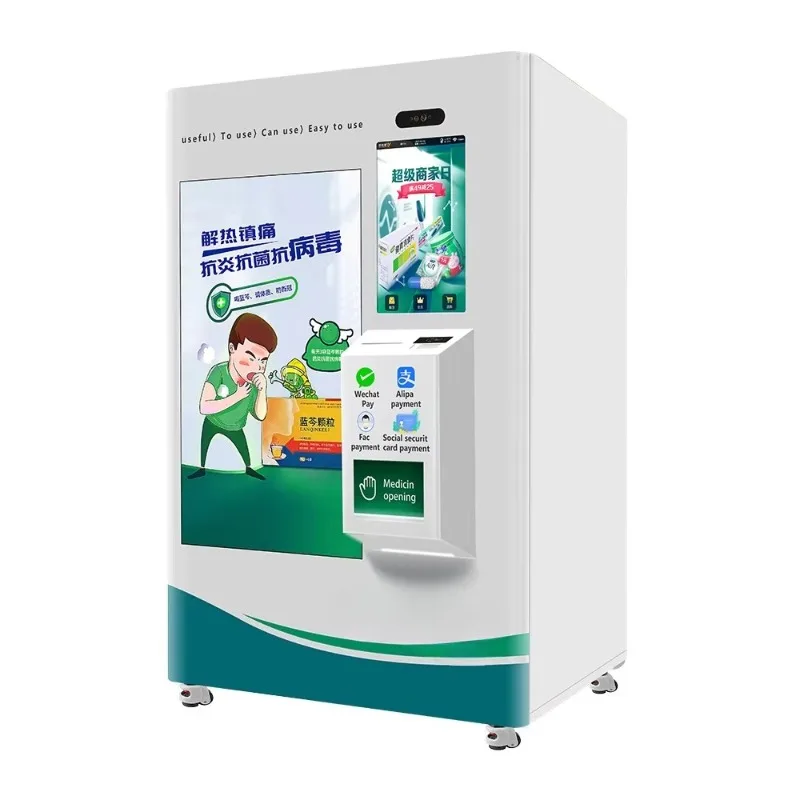 Customized 32 Inch Touch Screen Capsule Medicine Vending Machine PPE Pharmacy Vendor with Remote Management System