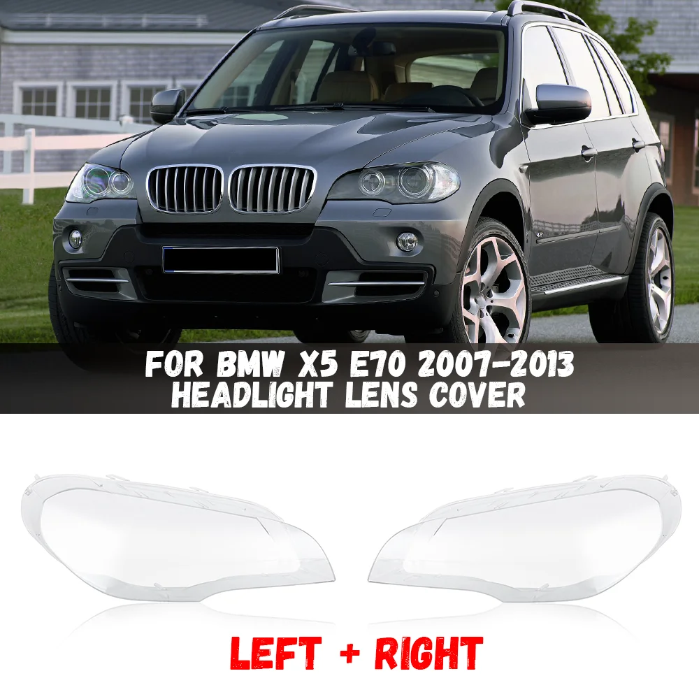 

Car Headlight Lens Cover For BMW X5 E70 2007 2008 2009 2010 2011 2012 2013 Headlamp Shell Transparent Lampshade