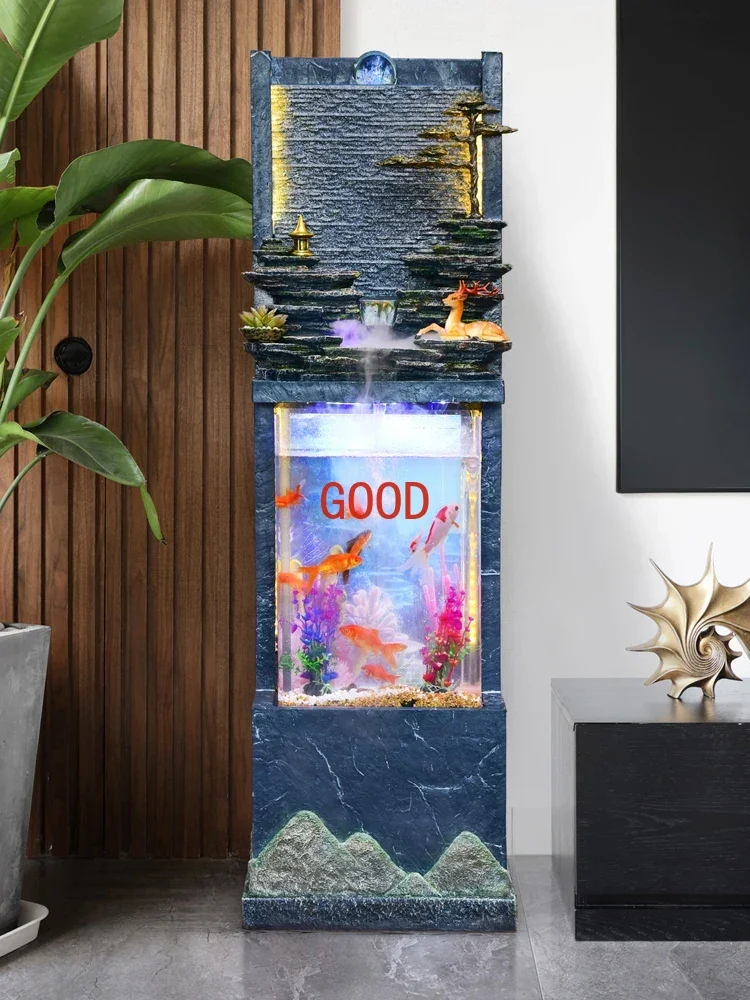 Fish Tank Floor TV Cabinet Acrylic Fish Globe Ecological Water Fish Farming Gift Home