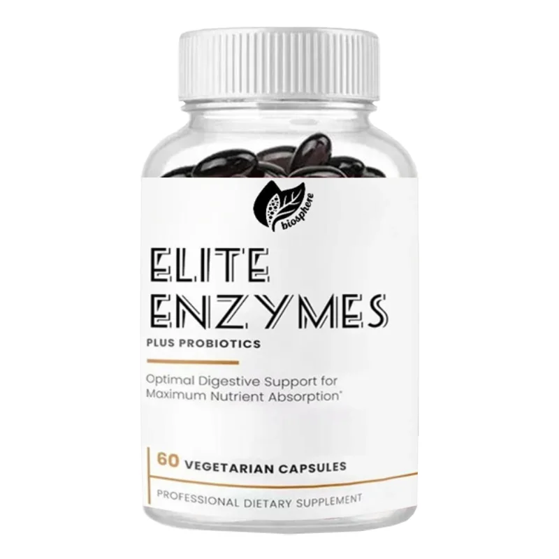 Enzyme Super Digestive Enzyme Supplement, Including Dairy Enzymes, Digestive Enzymes, Gluten Enzymes, Protease, 60 Capsules