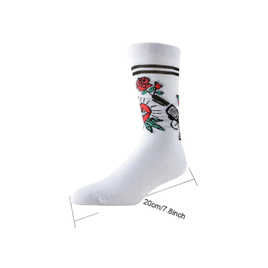 6pairs Men Women Sport Socks Street Style Designer Hip Hop Novelty Funny Happy Socks Basketball Skateboard Outdoor Walk Gear