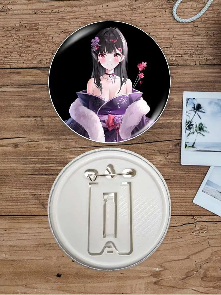 Mochizuki Kaede Channel Virtual Youtuber Game Anime Character Soft Button Badge Brooch anchor Peripherals Pin Pupil