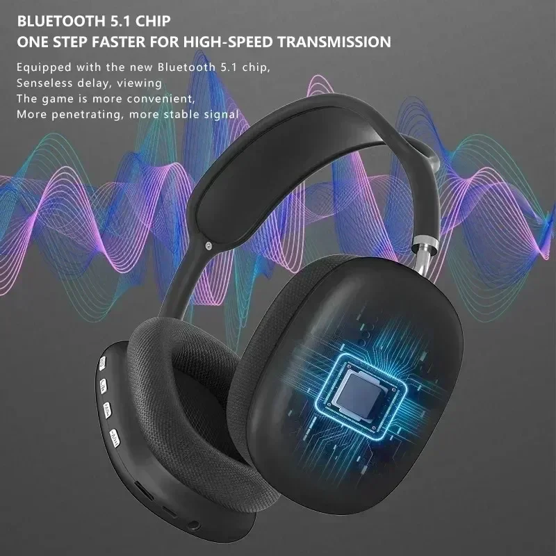P9/P9 Pro Max Wireless Bluetooth 5.1 Game Headphone Headset With Mic HiFi Sound Earphone for Android iOS Sport Gaming Headphones image 2