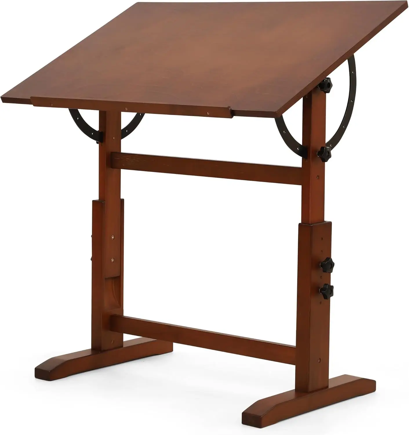 24x35 Inch Adjustable Drafting Table with Height & Angle, Solid Pine Wood Artist Desk for Drawing, Writing, Reading