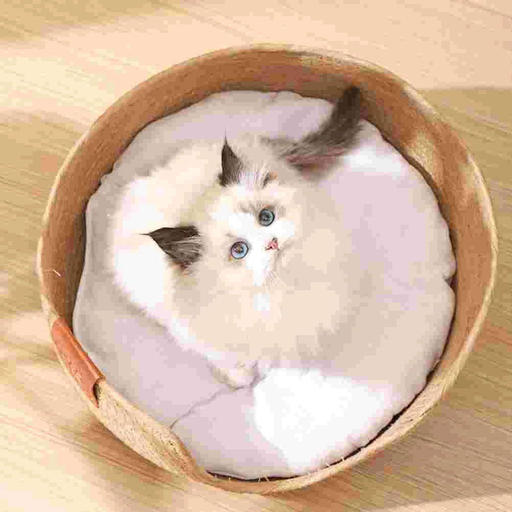 

Straw Nest Cat Sleeping Supply Houses Scratching Post Bed Comfortable Pet Cattail Grass Dog Beds