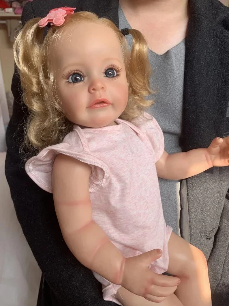 55cm sue-sue corpo inteiro de vinil bonito princesa reborn criança menina boneca realista múltiplas camadas pintura 3d pele mão enraizado cabelo