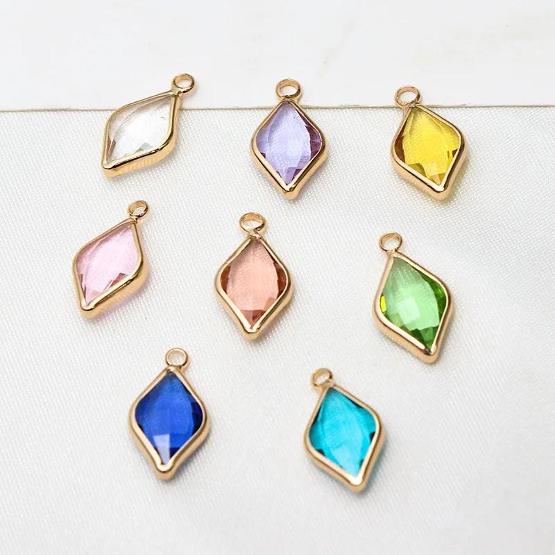 1pcs Diy Jewelry Copper Edging Gold Plated Drop Pendant Necklace Earrings Bracelet Small Accessories Material Handmade Charms