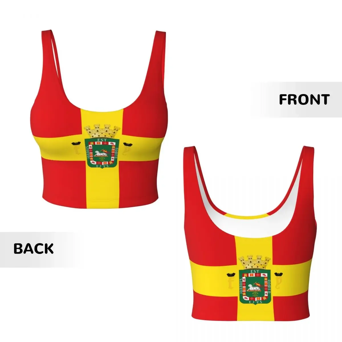 حمالة صدر رياضية للنساء للجري ملابس اليوغا سترة علم بورتوريكو سترة لياقة بدنية