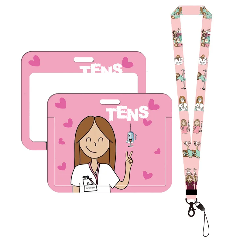 TENS Krankenschwester-Kartenhalter, Lanyards für Schlüsselanhänger, Krankenhaus, Arzt, Kartenhalter, Umhängeband, Arbeiter, Tür, Ausweishalter, Geschenk, Ausweishalter – Detail 12