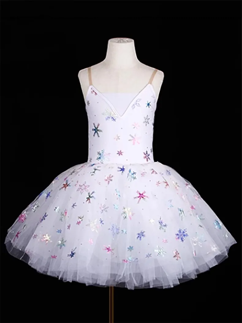 Girls Ballet Dance Skirts Sequin Professional Performance Costumes Stage Dance Wear Party Princess Dress Ballet Leotard 3 Colors