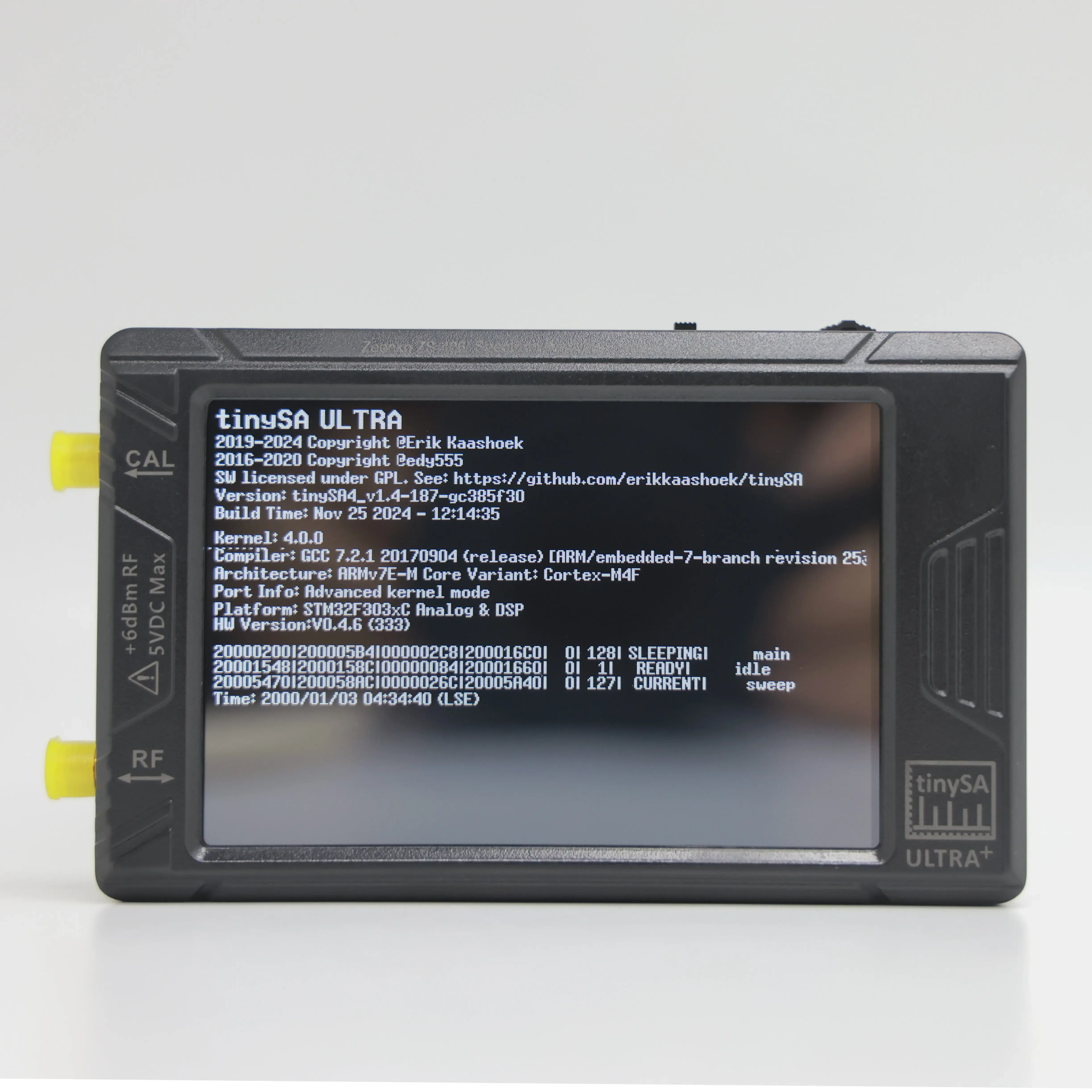 Ultimo originale TinySA ULTRA Plus ZS-406 Analizzatore di spettro minuscolo portatile TinySA Touch screen da 3,95 pollici Batteria incorporata