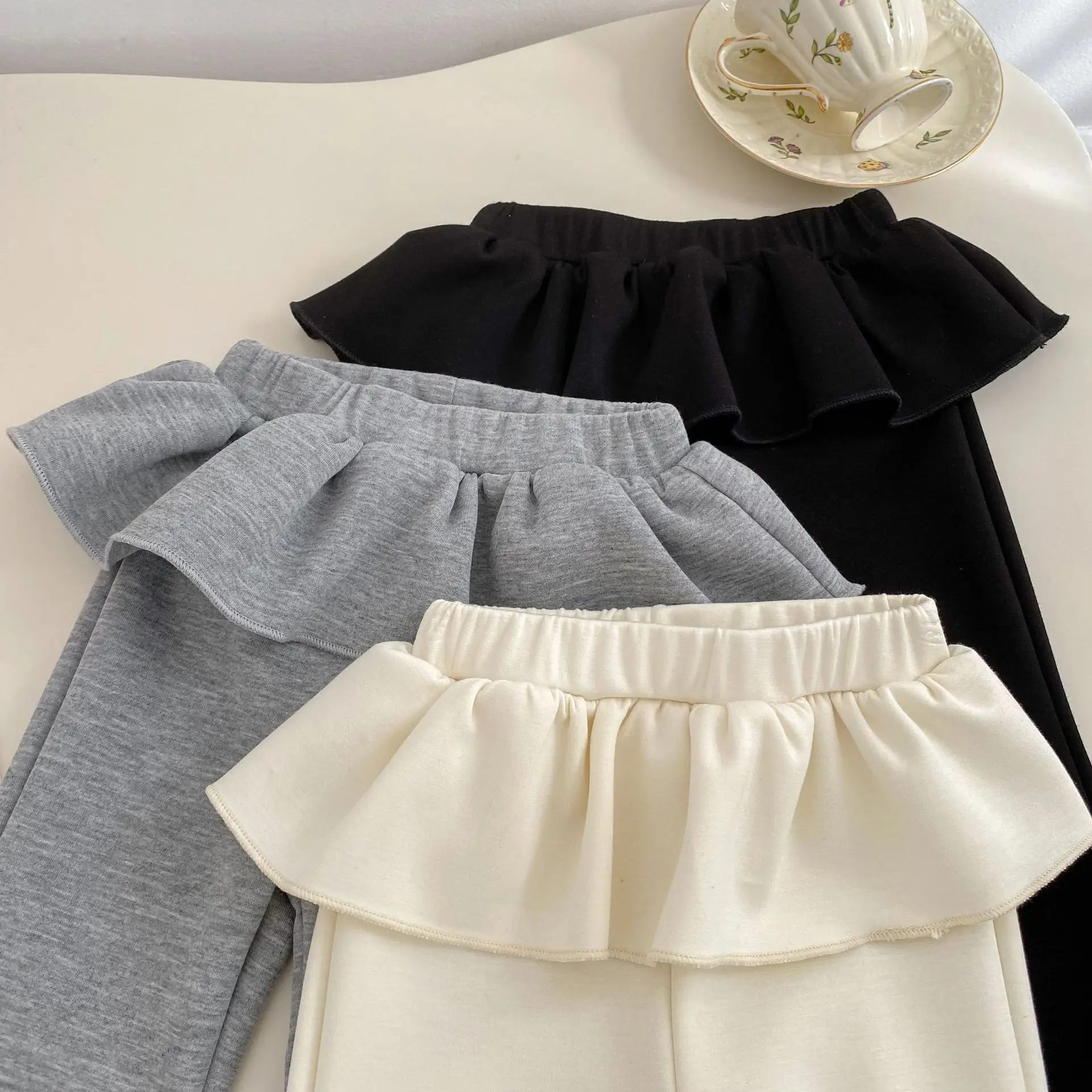 2026 Spring Children's Pants, Pure Color Casual Skirt, Baby Girls' Pants, Bell bottom Pants