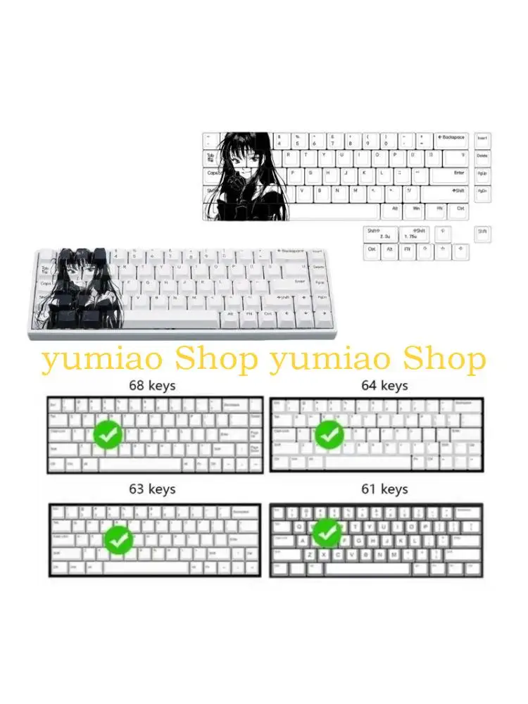 587B 75PCS PBT Dye Subbed Keycaps Original Height Upgrades for Mechanical Keyboard