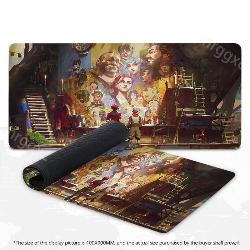 

LOL JINX Arcane Large Mouse Pad 400*900mm Anime Mats Keyboard Mousepads Gaming Accessories Gamer Carpet Rug Desk Mat PC office