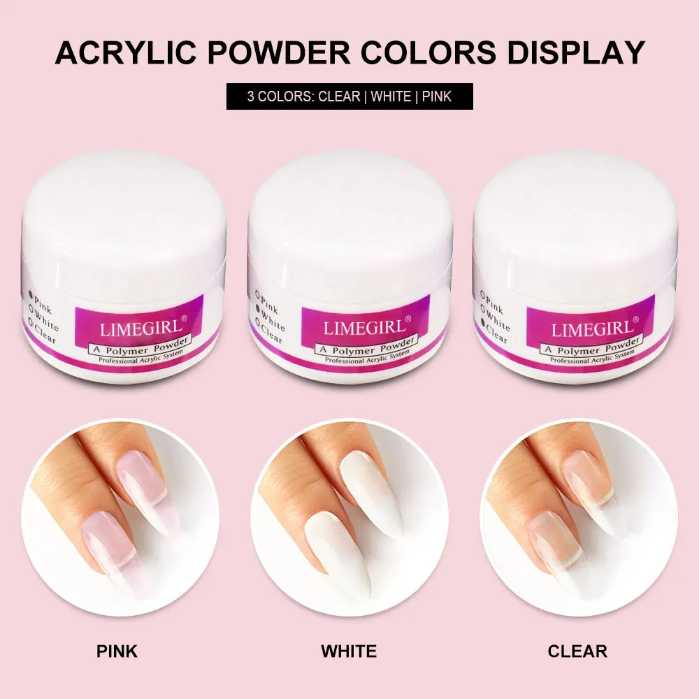 Polvere acrilica per unghie e monomero liquido per unghie decorazione artistica per Set di Manicure Kit Glitter per unghie in cristallo punte per