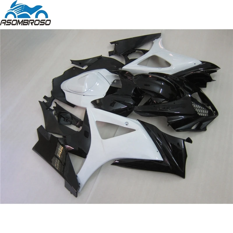 New arrival bodywork Fairing kit for SUZUKI K7 GSXR 1000 2007 2008 black white plastic racing gsxr1000 fairings FM33