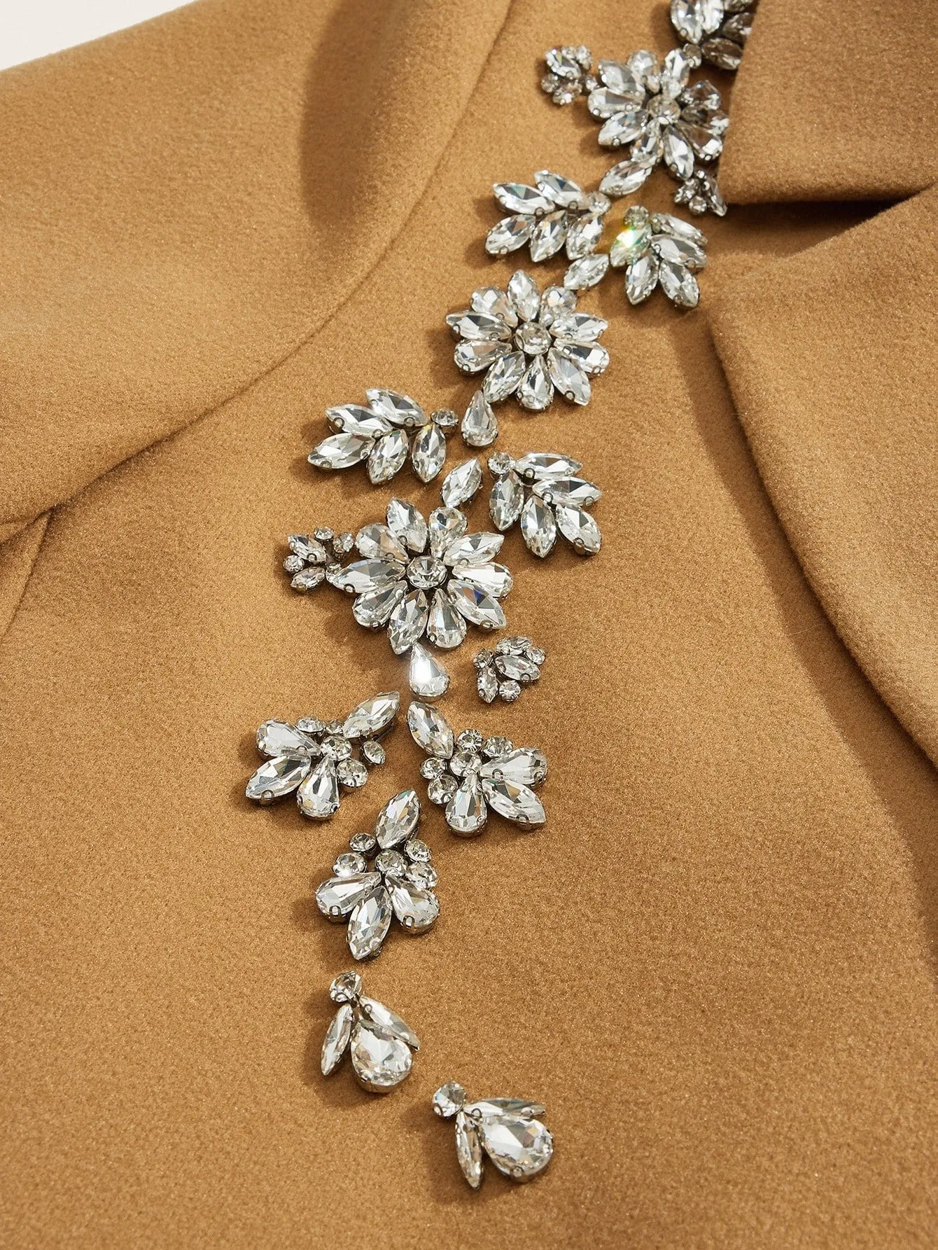 Elegant Women's Formal Dresses Suit Gowns Crystal Appliques Long Over Jacket Coat For Female One Button Coat Customized