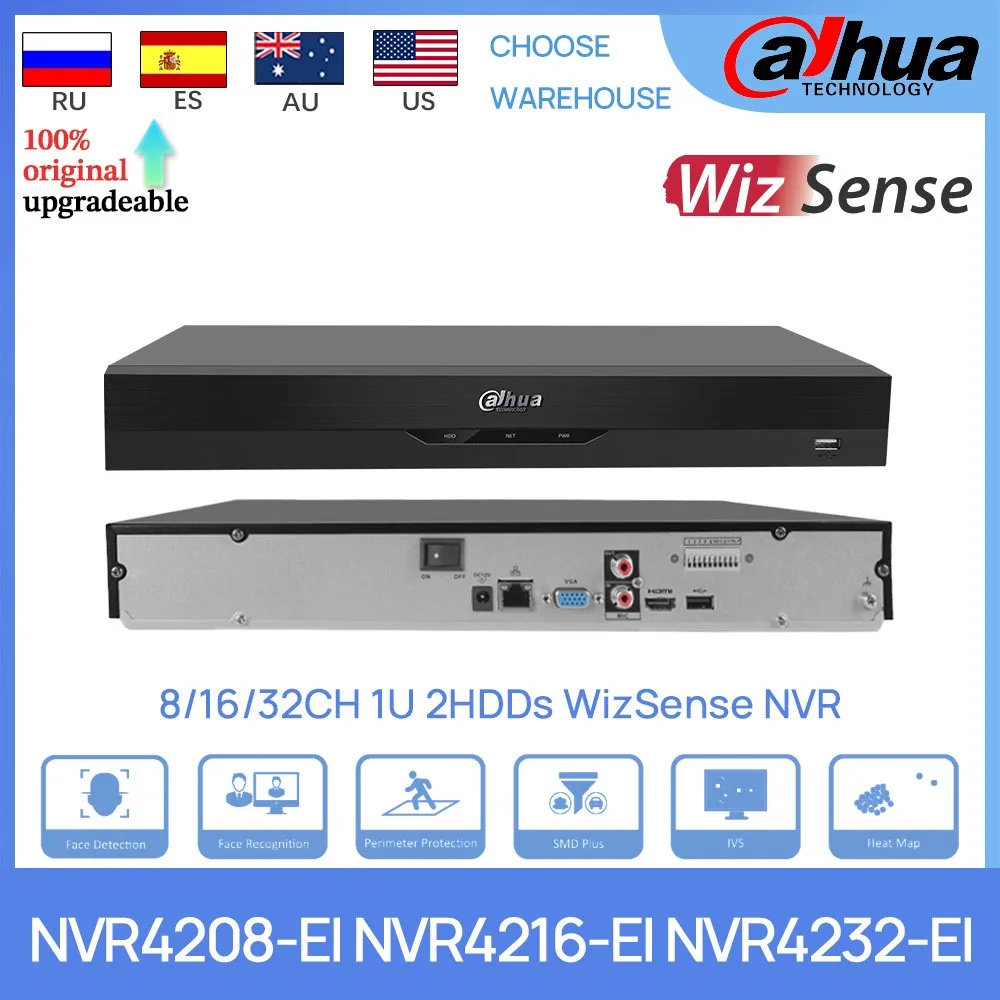

Dahua NVR4208-EI NVR4216-EI NVR4232-EI 8/16/32CH 1U 2HDDs WizSense AI Network Video Recorder For IP Camera SMD Plus NO POE NVR