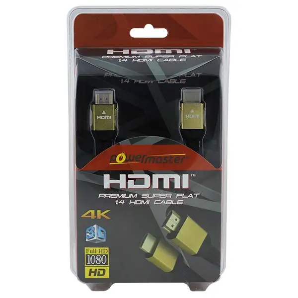 POWERMASTER 1.8 meters 3D 4K compatible with V GOLD flat braided HDMI cable