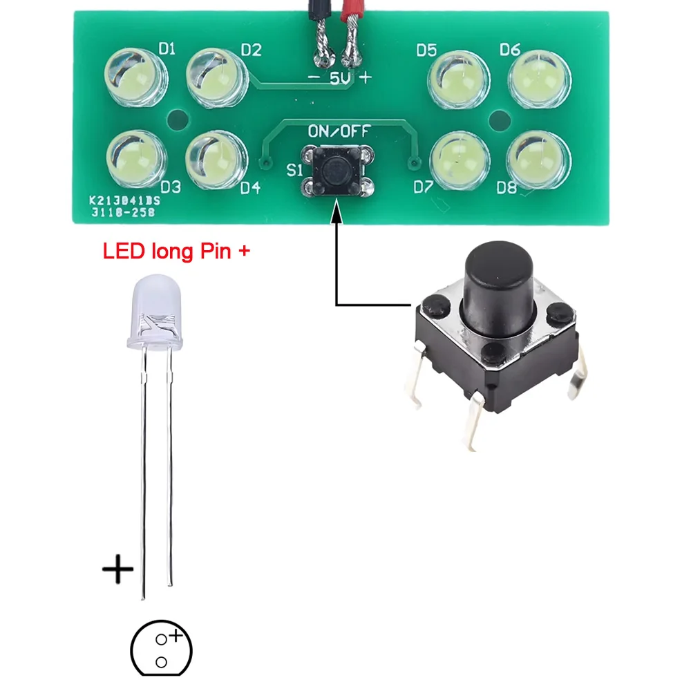 DIY electronic LED Flashlight soldering Kit SMD components Board for beginner