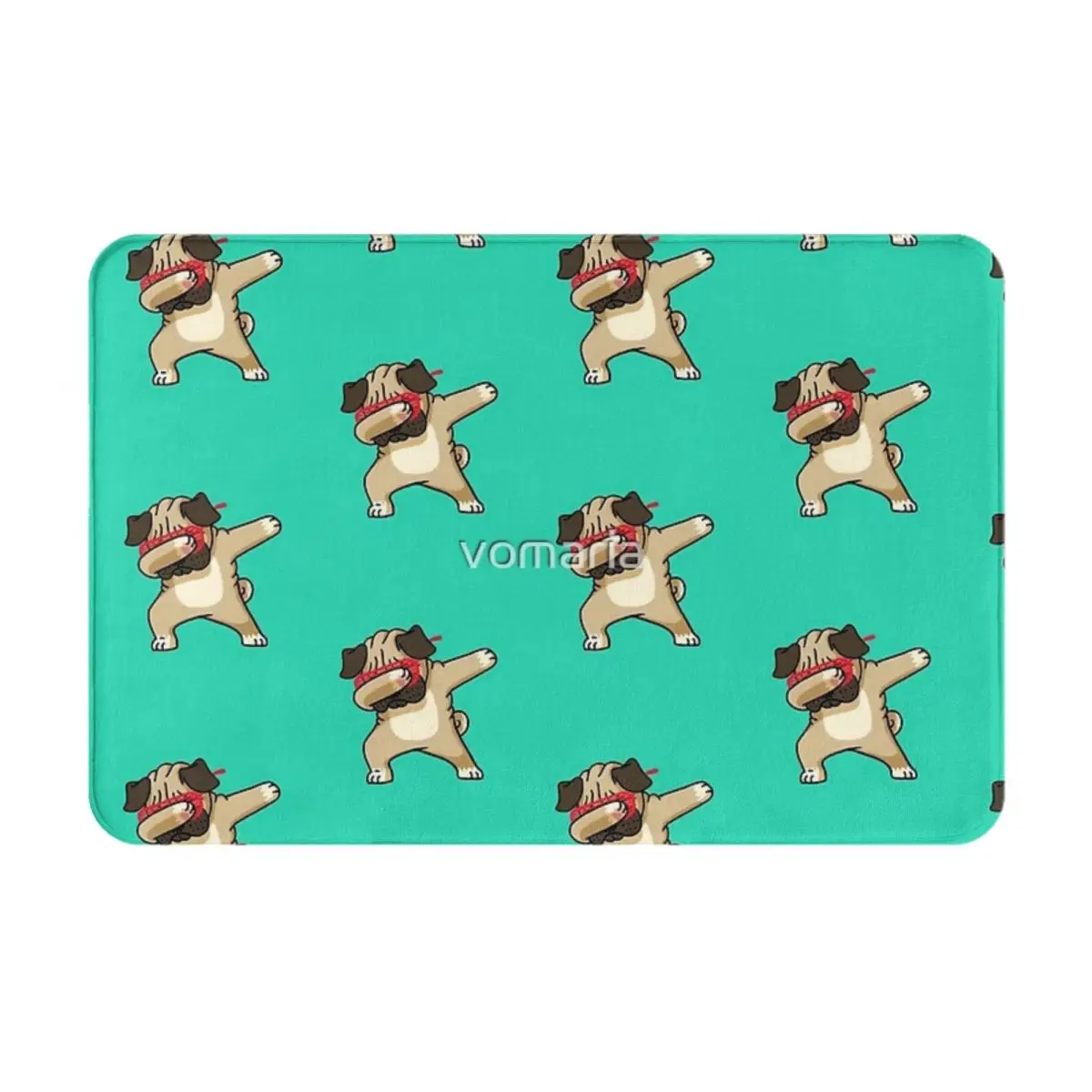 Dabbing Pug Funny Hip Hop Tshirt Facecloth Non-Slip Floor Mat BathroomThick And Comfortable, Durable Foot Mats