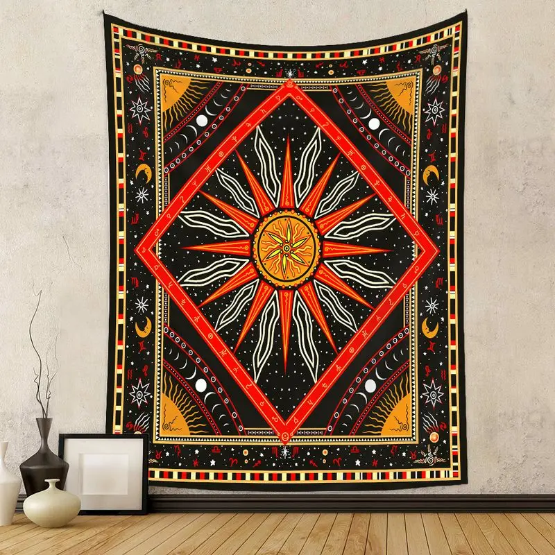 VIKAMA Bohemian Mystical Celestial Tapestry, Sun, Moon, and Stars Wall Hanging, Wall Decor for Dorms and Bedrooms, Home Decor