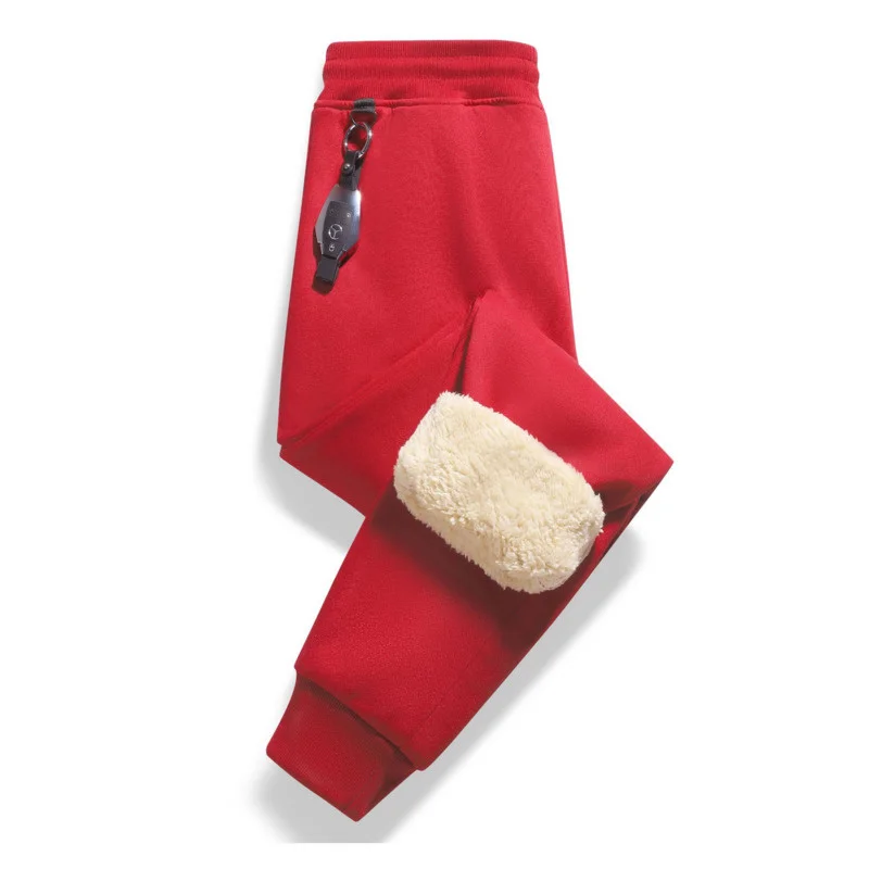 Grand pantalon de sport épais en peluche pour homme, vêtement de protection en cachemire d'agneau thermique, décontracté et ample, collection hiver 2022