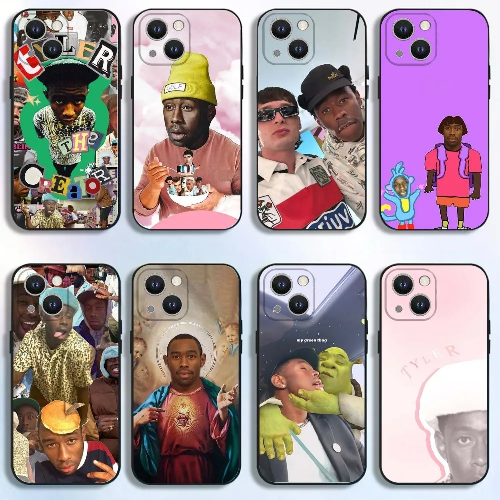 

Funny T-Tyler The Creator Phone Case For iPhone 16,15,14,13,12,11 Plus,Pro Max,XS,X,XR,SE,Mini,8,7,Soft Silicone Black Cover