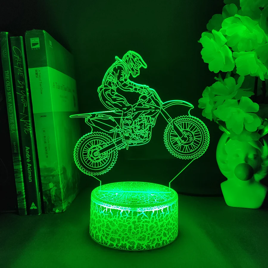 Racing Motorcycle 3D Led Night Light For Bedroom Mountain Bike Hologram Lava Lamp Children's Room Decor Boyfriends Birthday Gift