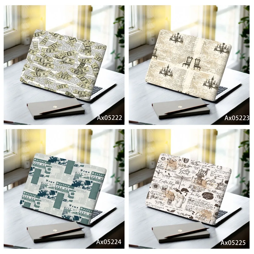 Weather‑Resistant Vinyl Vintage Old Newspaper Collage Art Pattern Graphic Decal For Laptop Notebook Computer Skin Decorations