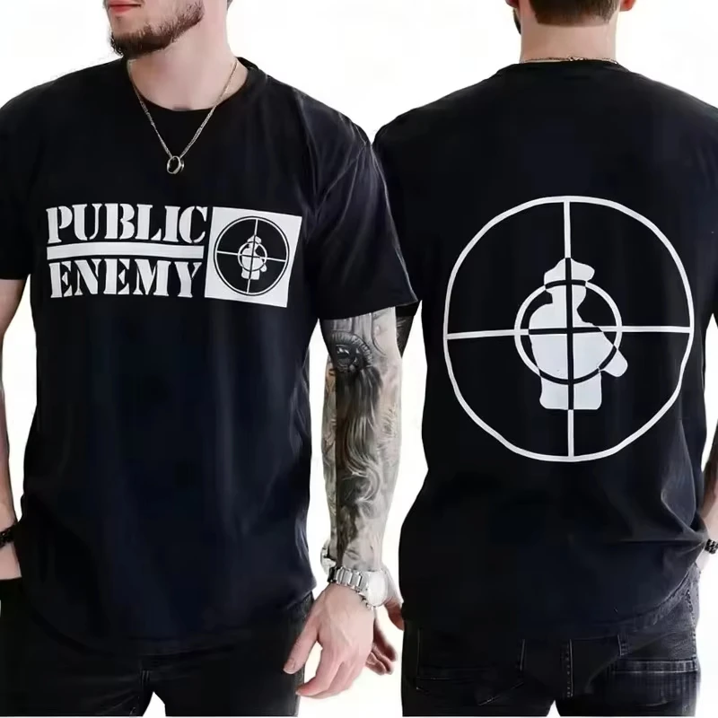 T-shirt homme 2026 Public Enemy – Lutte contre le pouvoir – Coton été – Homme/Femme – Manches courtes – Streetwear décontracté et tendance